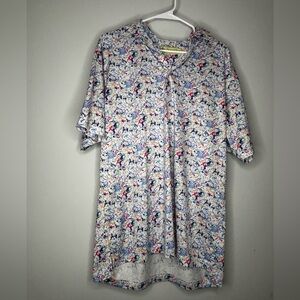 Paint Splatter Short Sleeve Button Shirt - Multicolor